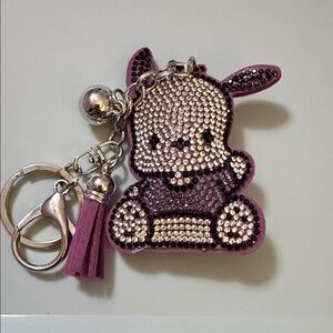 Crystal Inspired Pocha Keychain with Pink Tassel